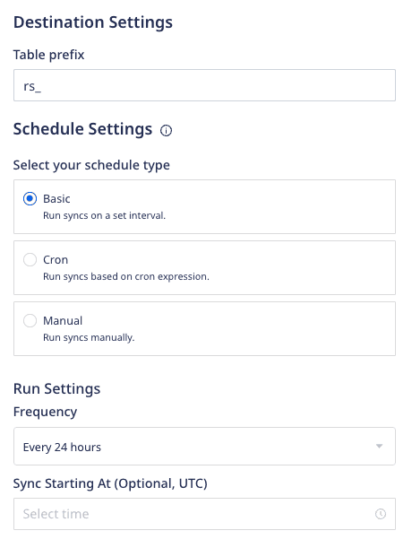 Sendgrid destination settings