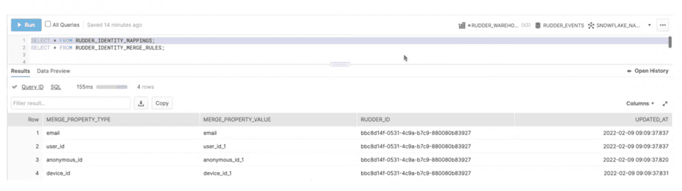 Identity Mappings table in warehouse